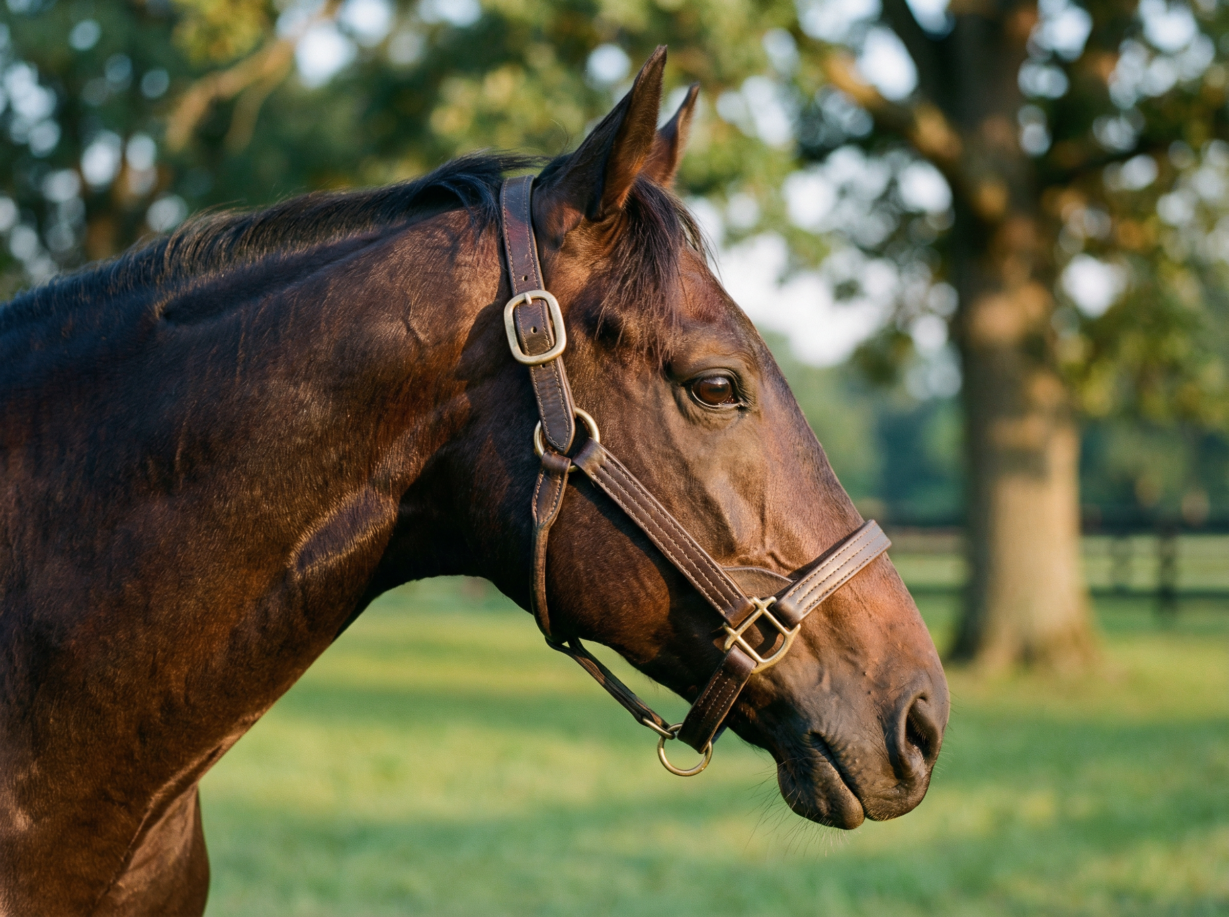 澳门皇冠官网 - 一匹纯血冠军赛马的特写